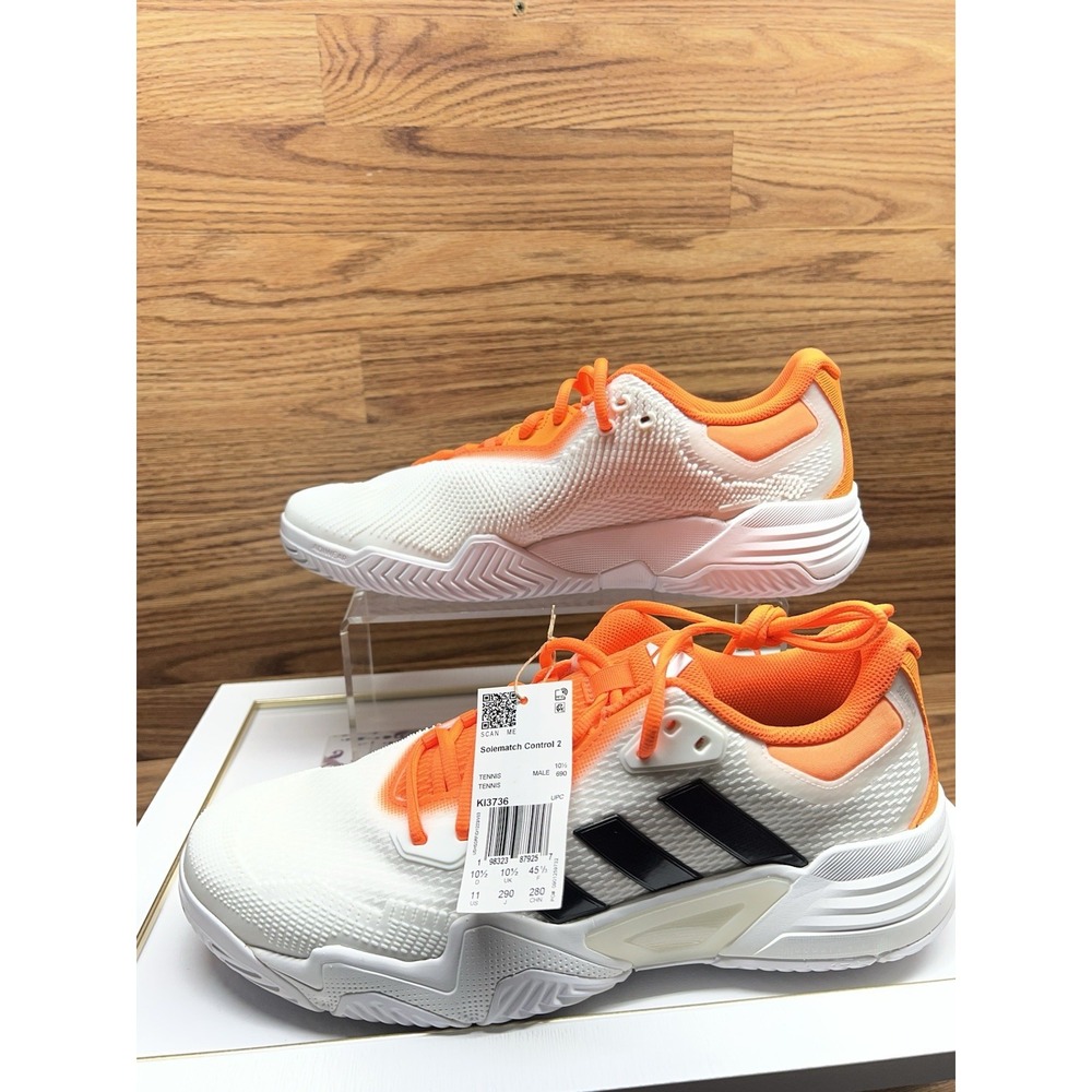adidas Solematch Control 2 Tennis Mens size 11 Orange, White Sneakers Athletic